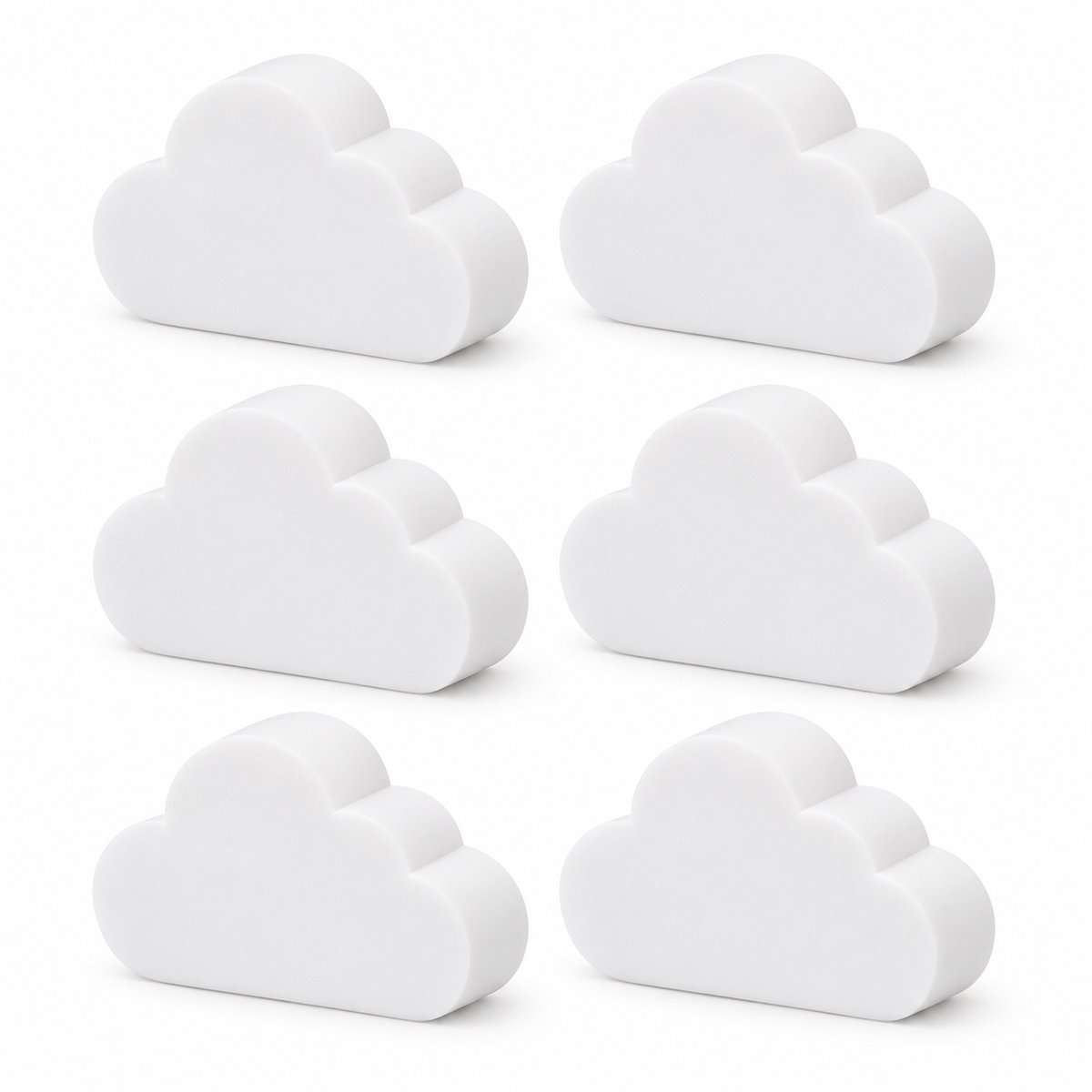 Deurklink Bescherming – Muurbeschermer Deurklink – 6 Zelfklevende Wolken – Wit – Kinderkamer en Babykamer