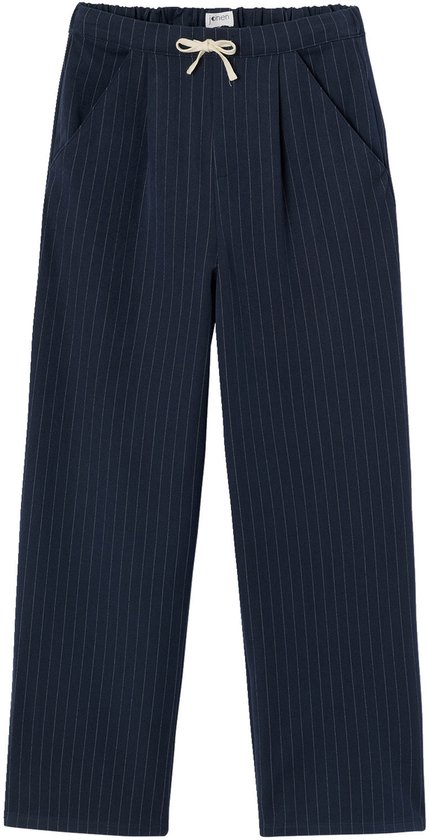 Meisjesbroek met krijtstreep marineblauw