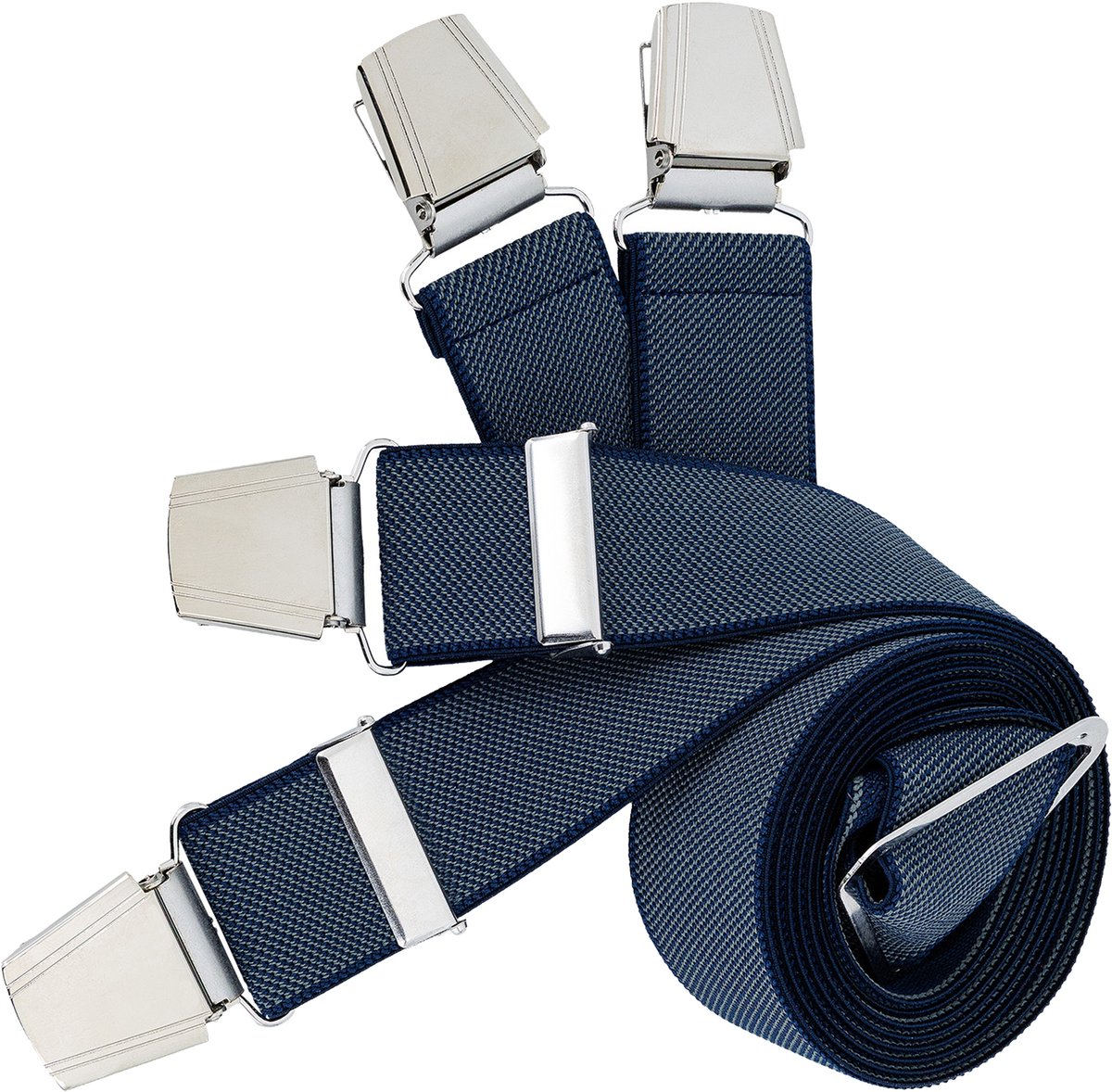 LINDENMANN heren bretels met extra sterke clips X-vorm - marine
