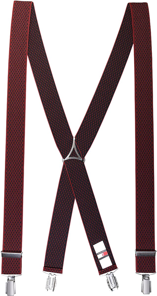 LINDENMANN heren bretels X-vorm - rood dessin