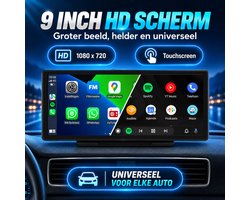 Car Essentials CarPlay Scherm 9 inch | Draadloos Apple CarPlay & Android Auto | Touchscreen Navigatiesysteem Auto | Incl. Achteruitrijcamera | Bluetooth, FM & AUX | Universeel