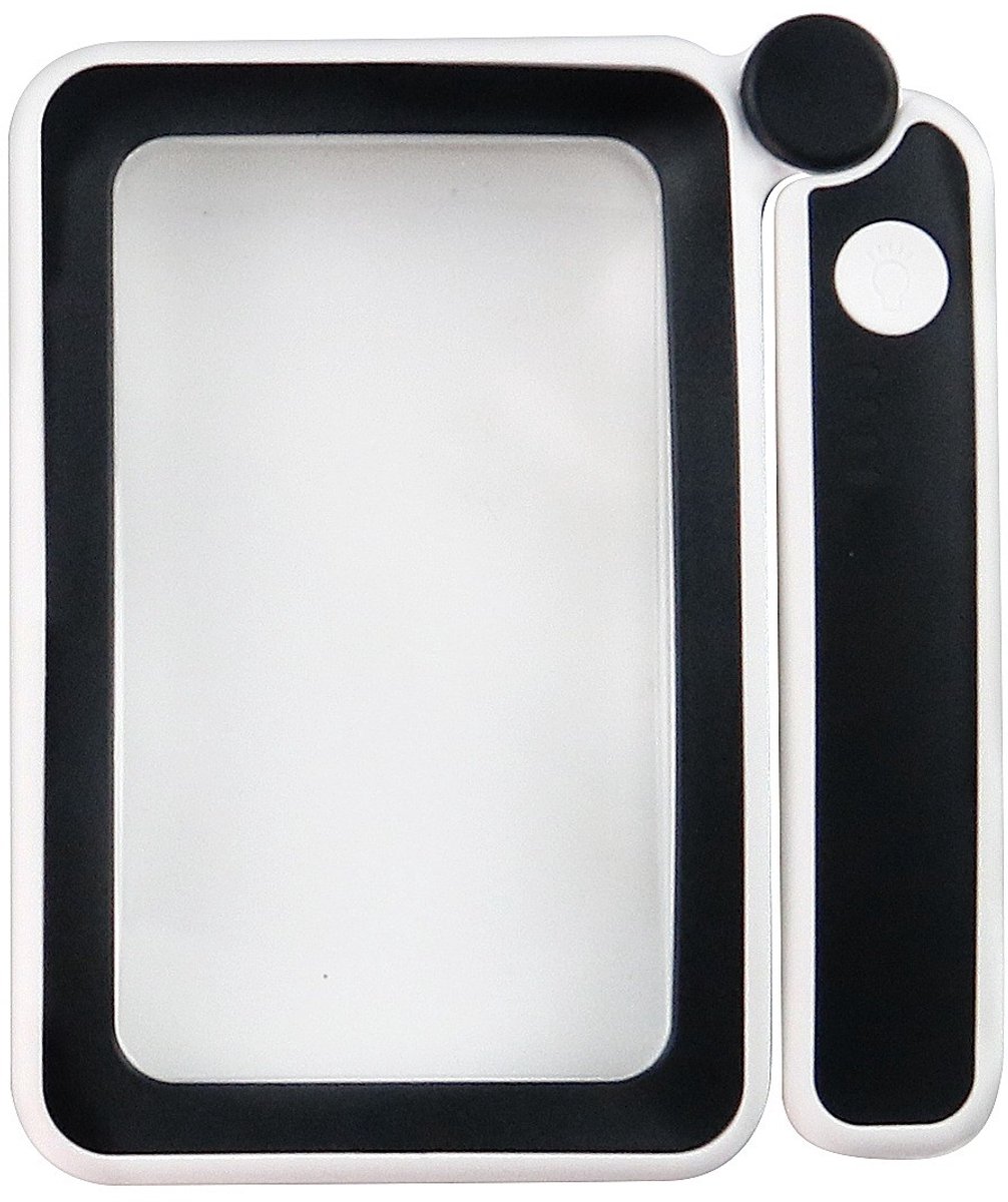 Leesloep - Oplaadbare loep - Handloep - 4x vergroting - Met LED-verlichting - 10 LED's - 3 standen - Geschikt om te lezen - Oplaadbaar via USB - Met batterij-indicator - Aanraakschakelaar - Opvouwbare loep - Zwart-wit