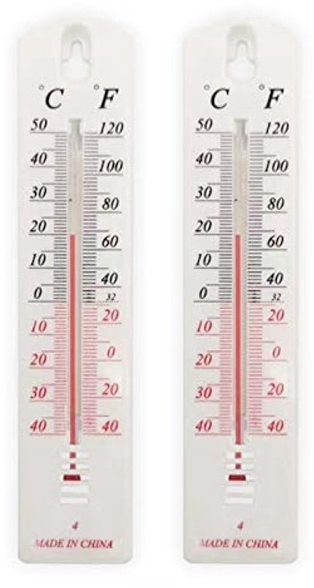 Nauwkeurige Kamertemperatuurmeter 2 Stuks - Wandthermometer voor Binnen en Buiten