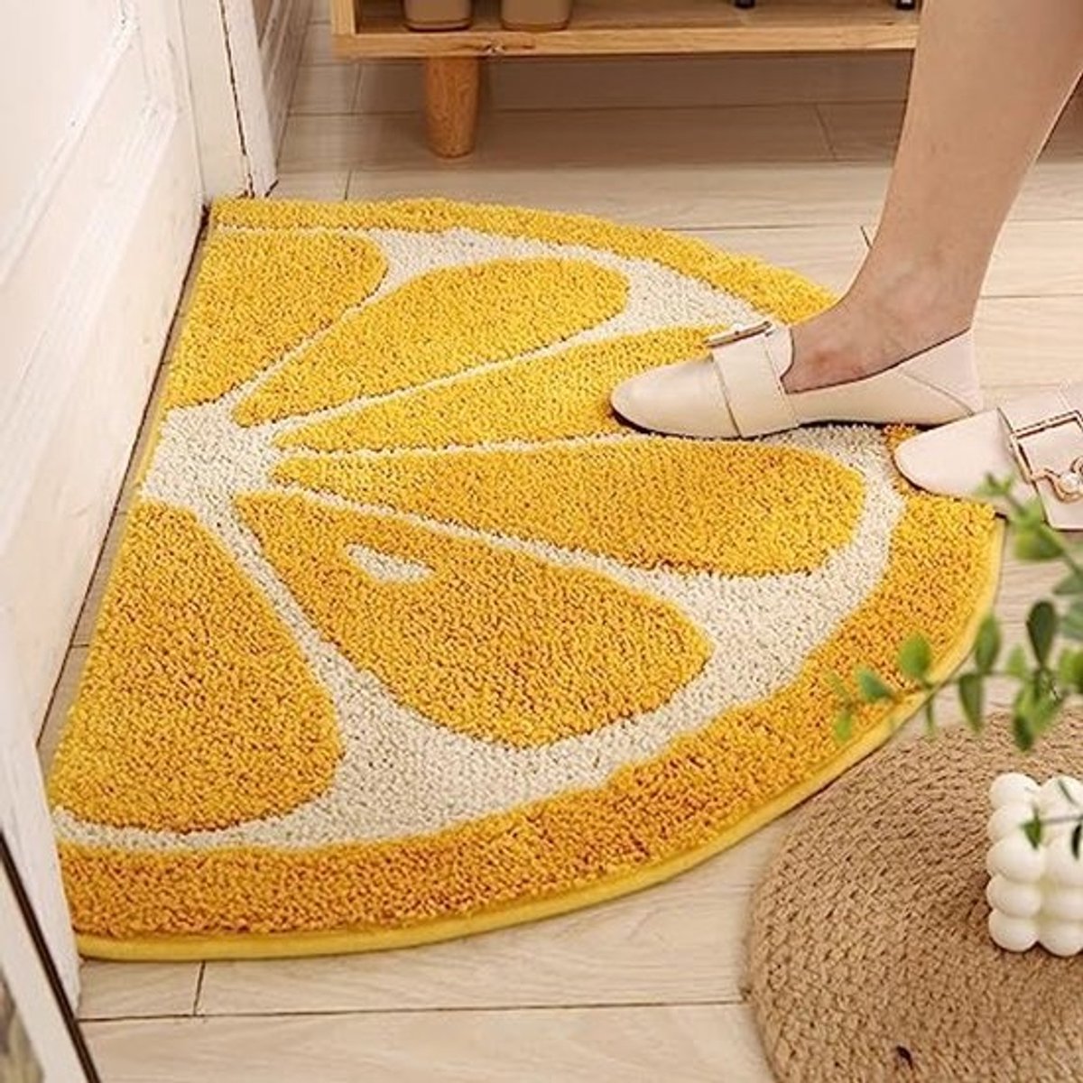 Pluizige Halfronde Badkamermatten - Antislip en Wasbaar voor Binnen en Buiten