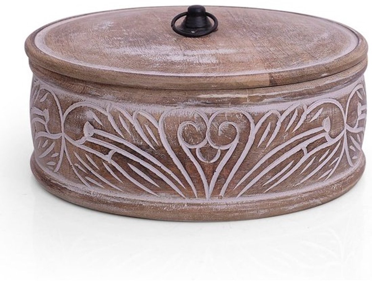 Handgemaakt houten Tortilla Warmer - Ideale Houder voor Chapati, Roti en Pannenkoeken - Natuurlijk Bruin