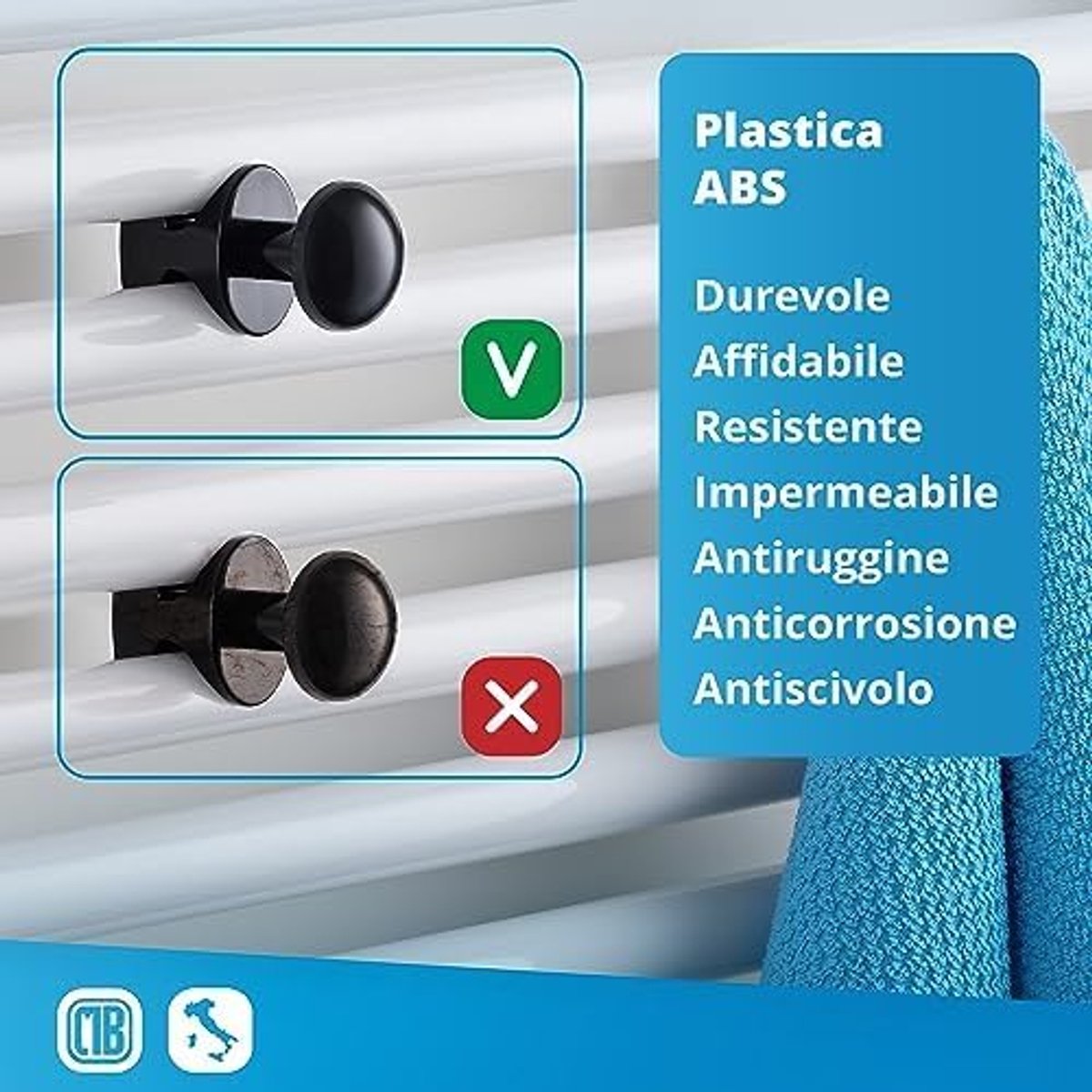Handdoekrails - Handdoekrails - Rechtstreeks te bevestigen aan handdoekrail radiator (zwart)