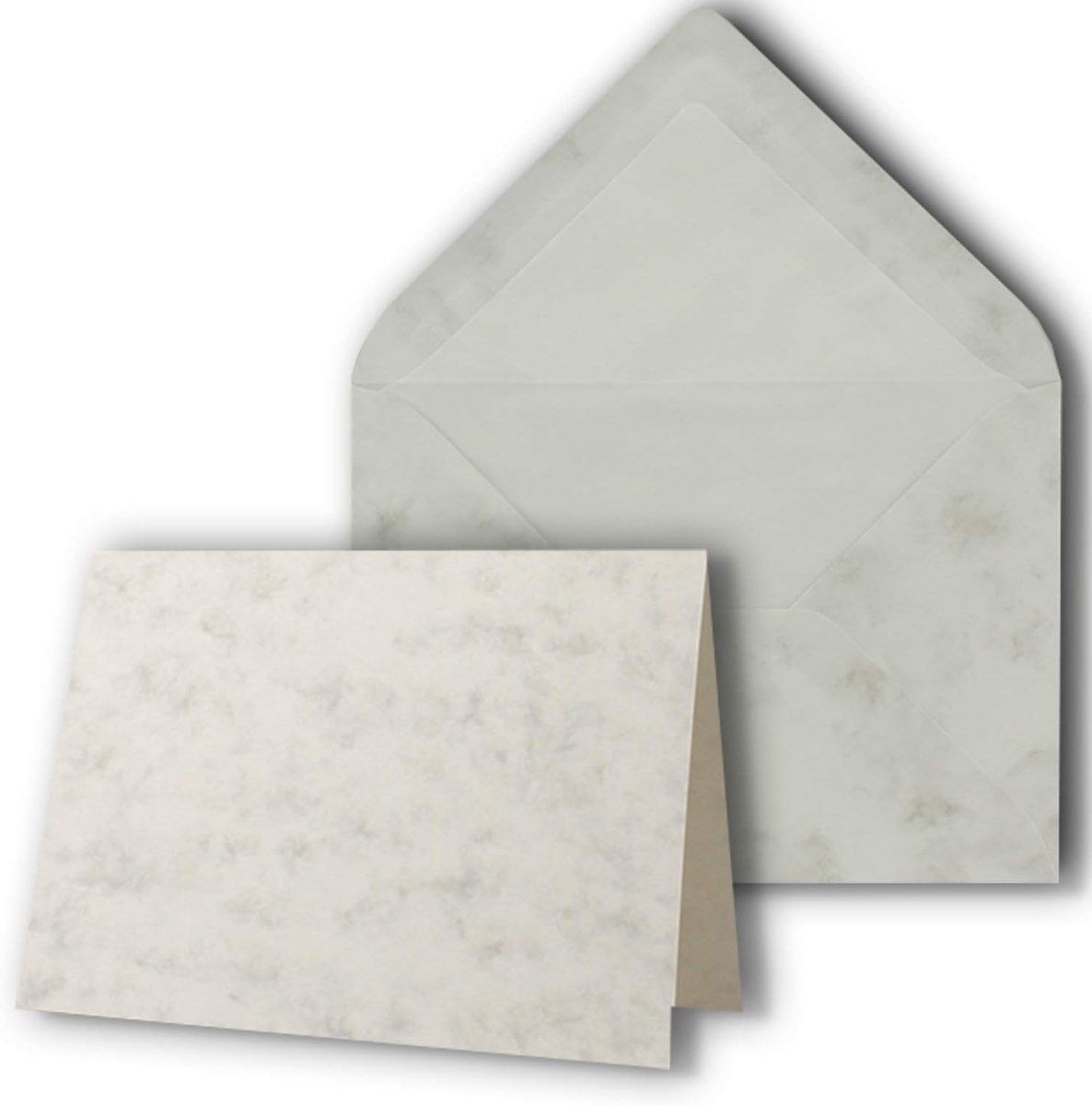 25 sets - groot kaartenpakket met 25 vouwkaarten en 25 enveloppen - 10,5 x 14,8 cm - DIN A6/C6 - marmer - nieuw papier