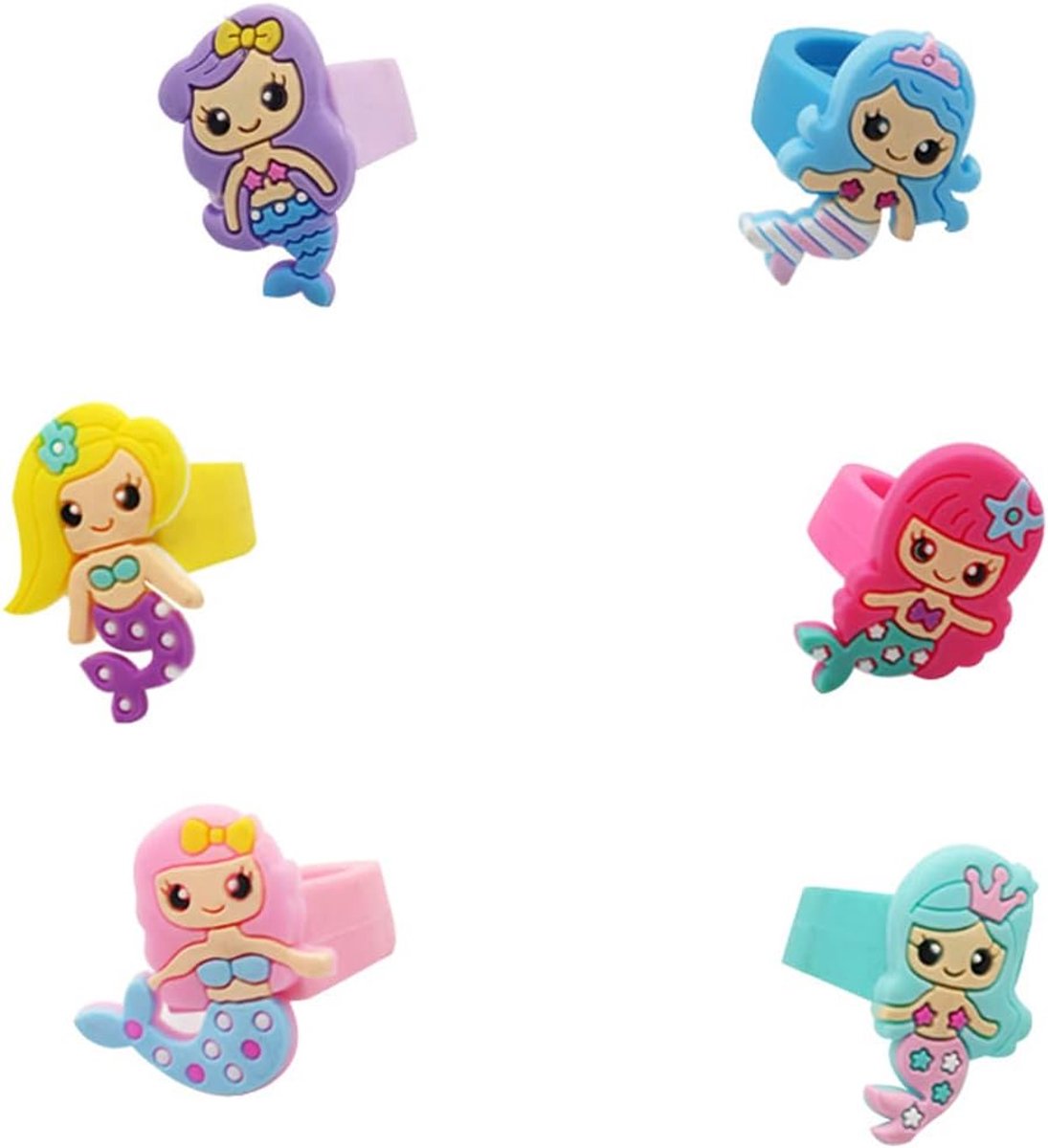 Ringen voor kinderen, set van 6 stuks, voor meisjes, feestringen, dagelijks dragen, lesgereedschap