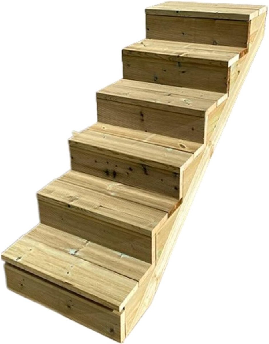 H105cm - 6 treden hout D29cm, B60cm MET optrede