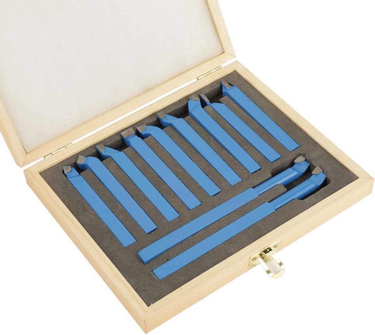 Draaibeitelset, 11 stuks, hardmetaal, draaigereedschap, 8 x 8 mm, draaigereedschap set voor draaibank