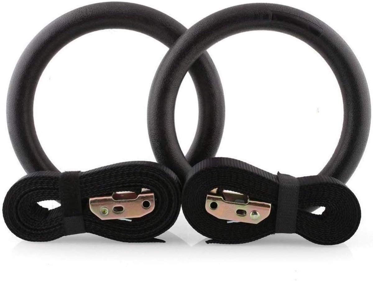 Ringen met verstelbare riem voor crossfit fitness | suspensie-oefeningen met lichaamsgewicht | extreem sterke ABS-kunststof (Ø 23 cm)