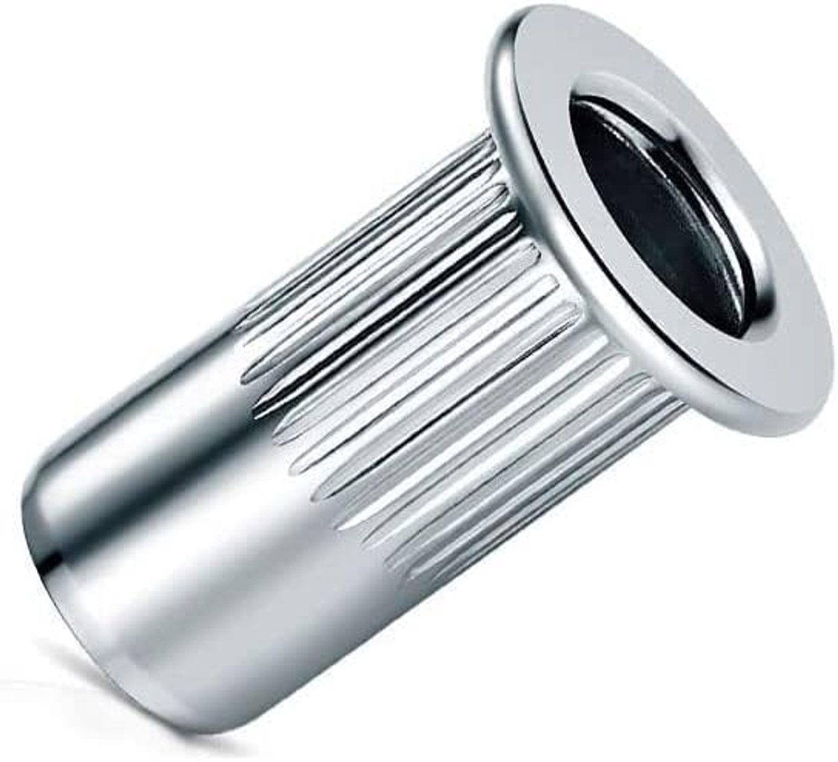 Klinkmoeren, bolkop gegroefd rond lichaam Open draadinzetstuk, 8mm moer, verzinkt stalen gekartelde klinknagel, rivsert voor staal, legering, koper, kunststof, glasvezel en composiet (5 st.)