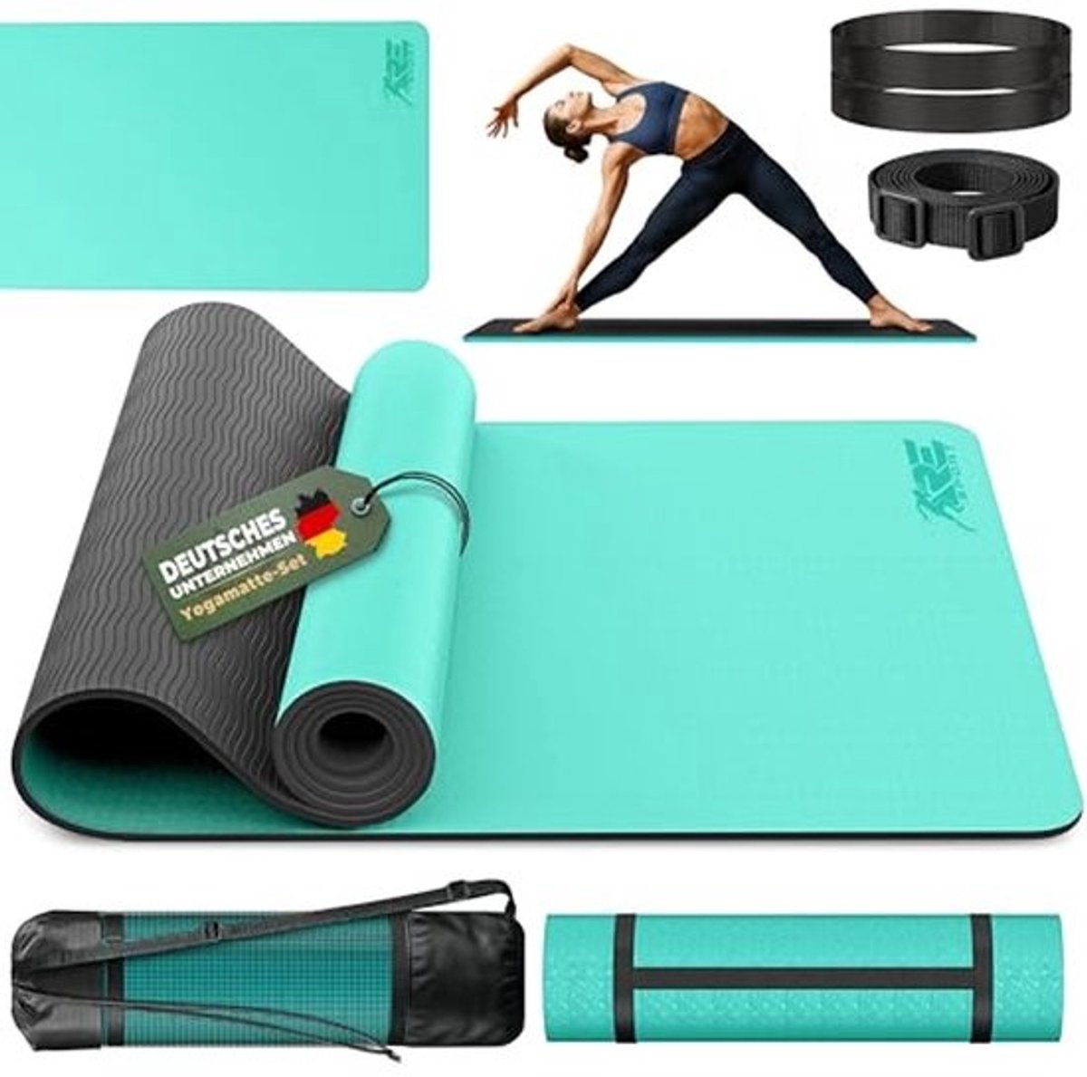 Yogamat 183 x 61 x 0,6 cm, Antislip en Duurzaam, Fitness en Gymnastiekmat, Vrij van Schadelijke Stoffen