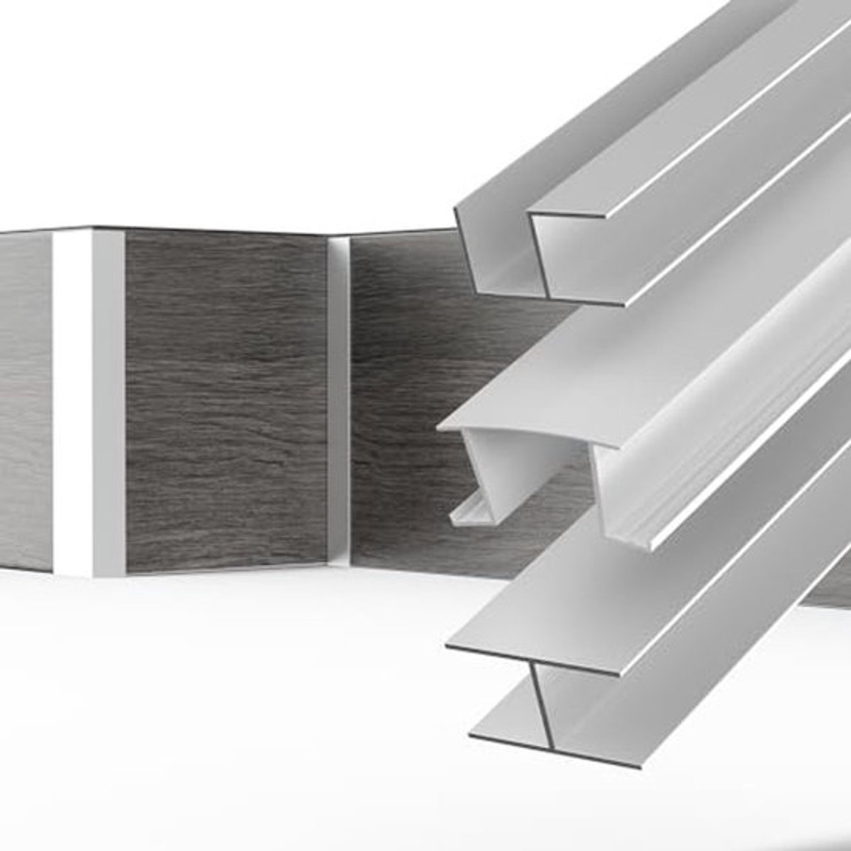 Sokkelverbinding voor 19 mm Sokkelpanelen - Ideaal voor Keukenplint (200 mm - H-profiel, Zilver)