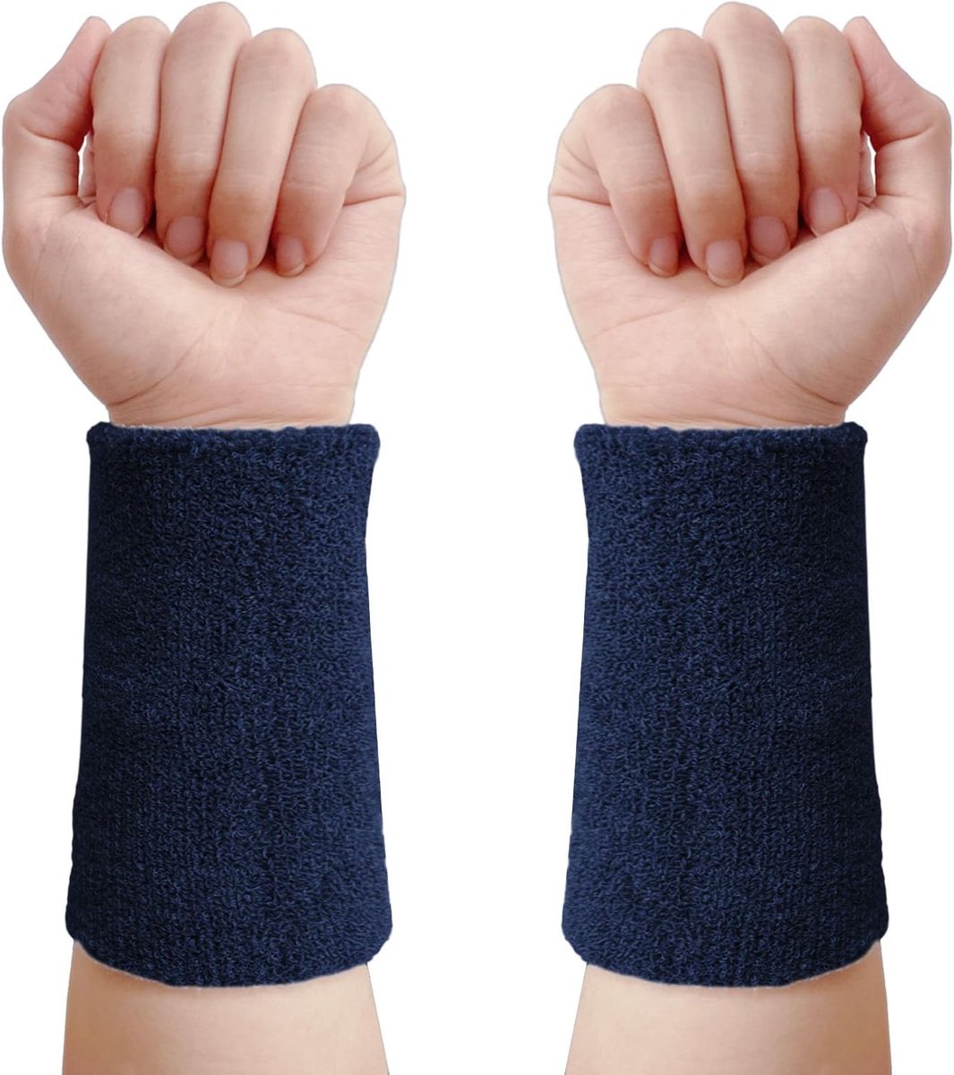 Set met zweetbanden, zachte verdikte absorberende polsbandjes voor sportschool, basketbal, tennis, hardlopen, oefening, beschermende elastische sportpols, zweetbanden voor mannen en vrouwen, 8 x 15 cm