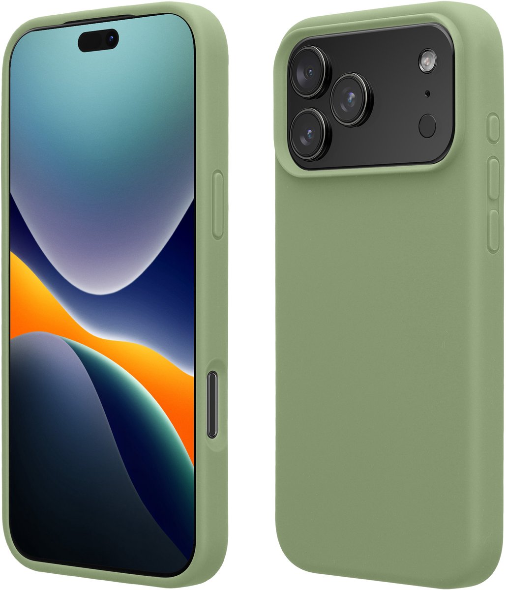 kwmobile telefoonhoesje geschikt voor Apple iPhone 18 Pro Max / iPhone 17 Pro Max - Hoesje met siliconen coating - Smartphone case in Pastel mosgroen