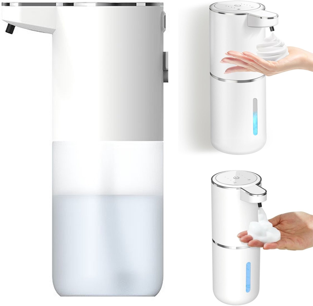 REDOM Zeepdispenser 400 ml – Automatische Handzeepdispenser met Infraroodsensor – Navulbaar – USB-C Oplaadbaar – Wandmontage – Badkamer & Keuken – Wit