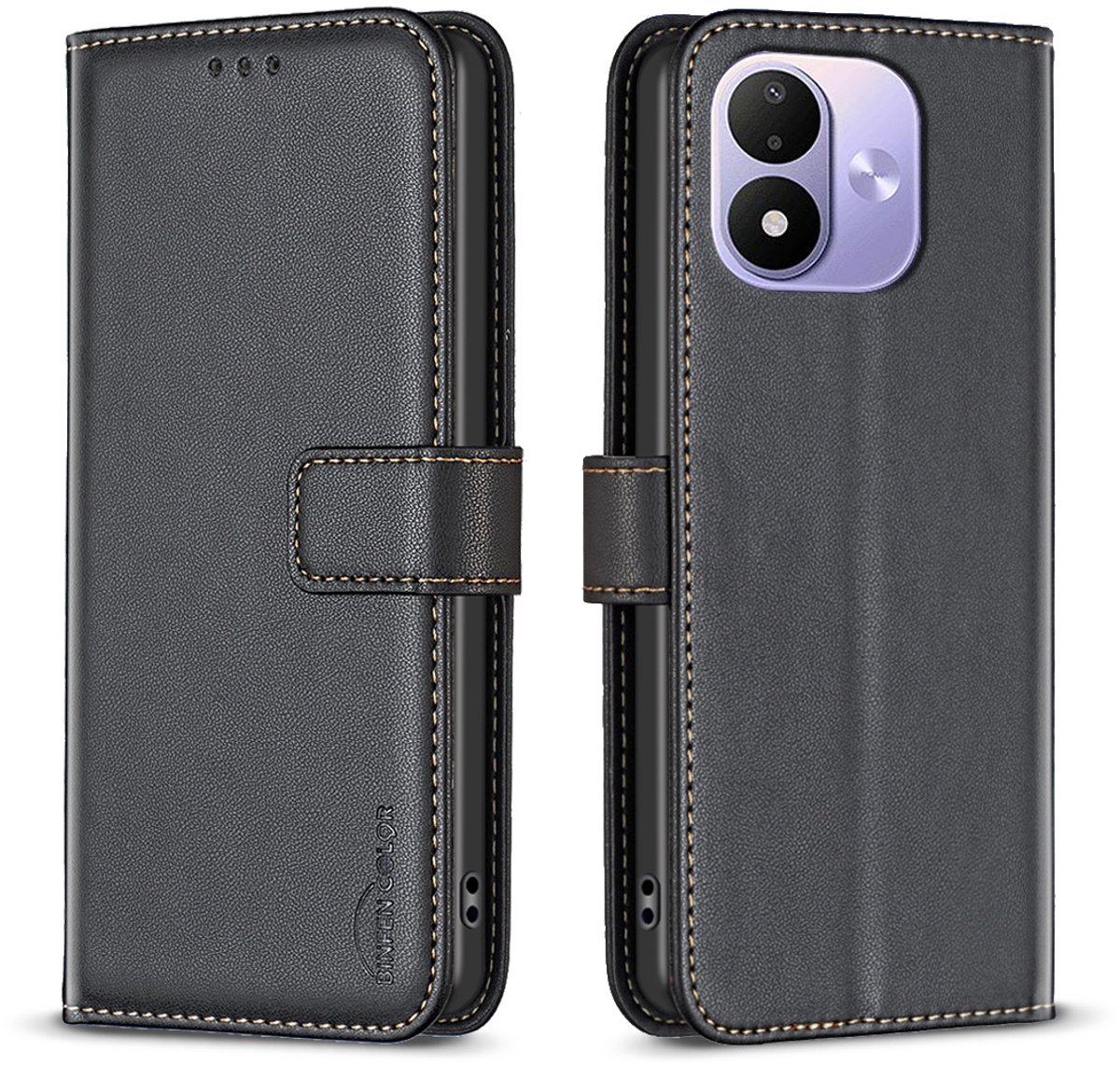BINFEN Hoesje - Geschikt voor Xiaomi Redmi Note 17 4G / 5G Hoesje - BINFEN Color Book Case - Zwart