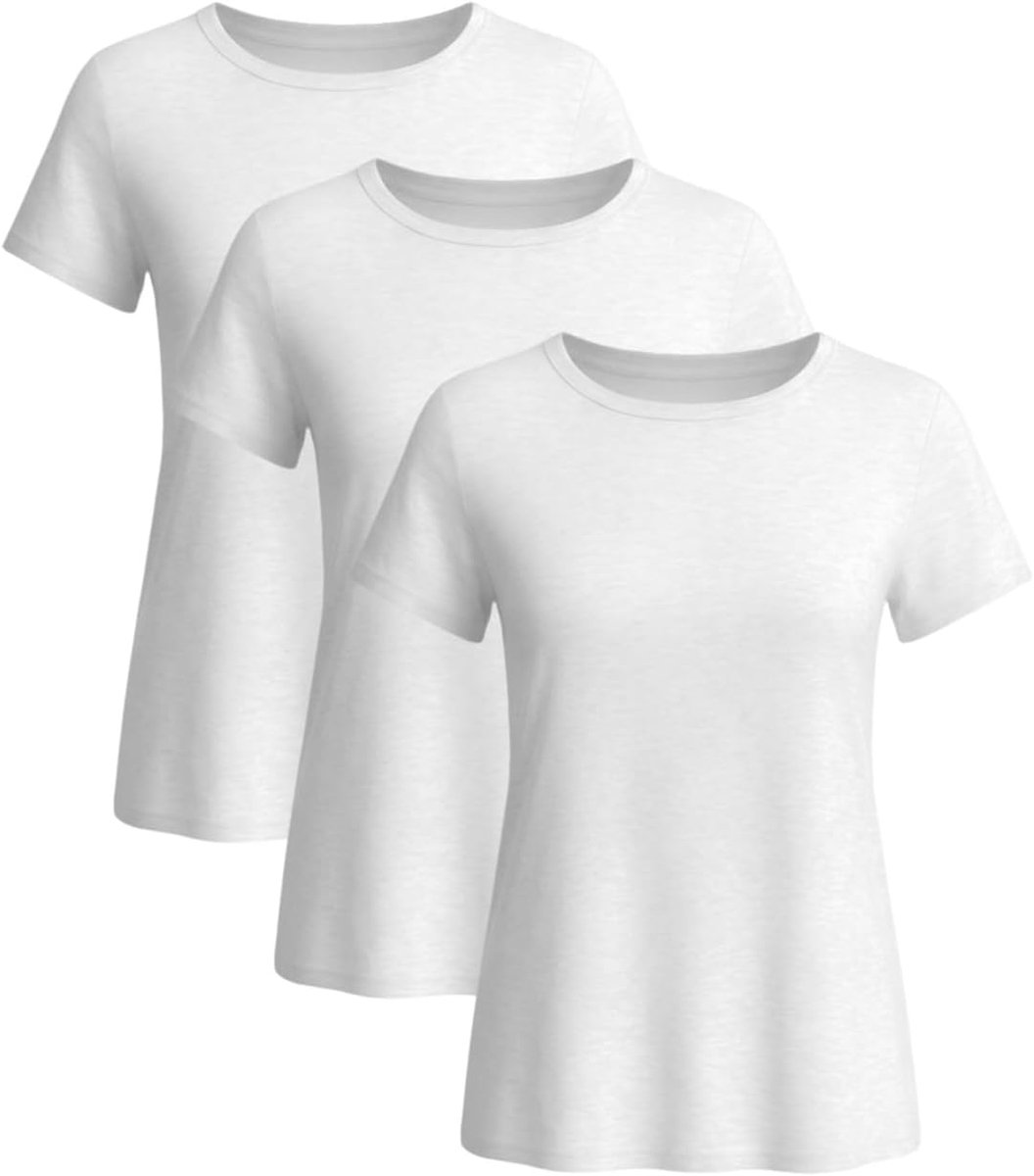 T-shirt dames zomer basic shirt ronde hals korte mouwen casual top