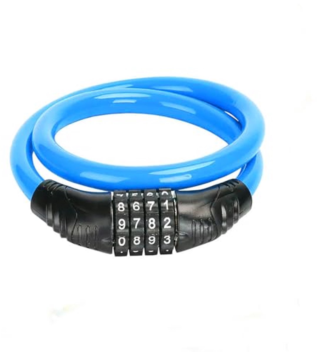 Combinatieslot fietsslot kabel, fietsslot kabelslot, fietsslot met combinatiecode, 4-cijferig beveiligd antidiefstal kabelslot, mountainbike, motorfiets, scooter, universeel, blauw
