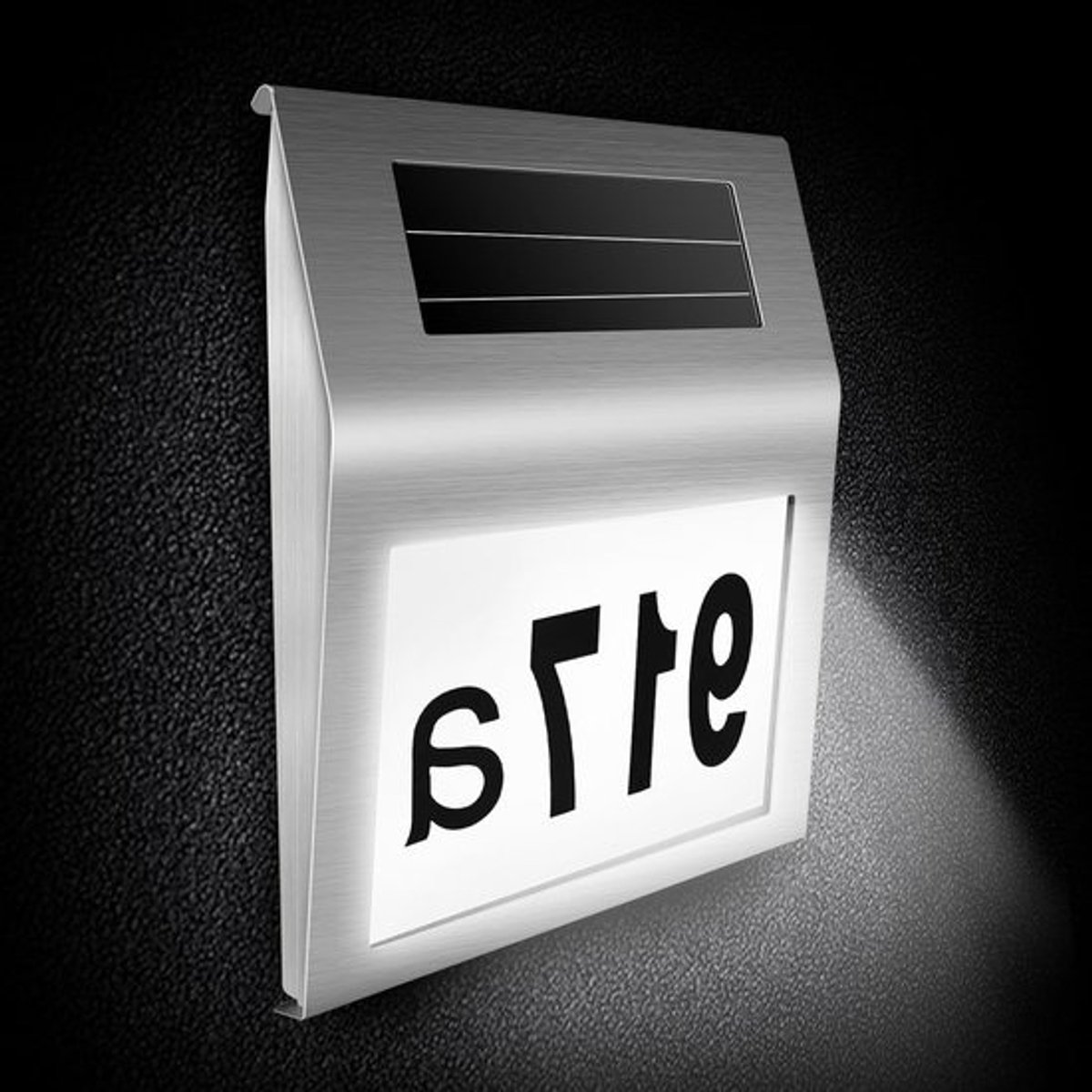 Verlichte huisnummers - 2 ledlampen - Twilight-schakelaar - IP65-waterdicht - Voor buiten - Cijfers 0-9 - Letters A-H