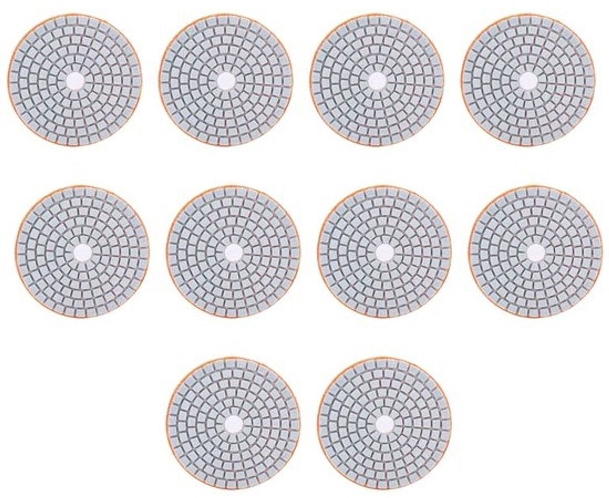 10 diamantpolijstschijven - 3 inch, natte en droge polijstset - voor graniet en beton
