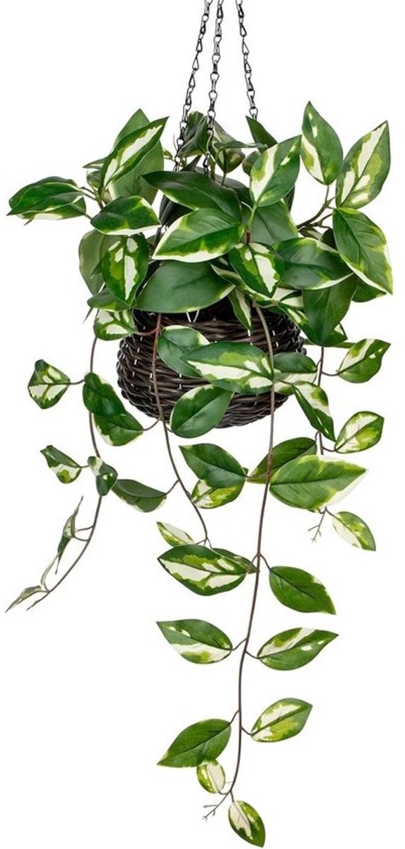 Kunstmatige hangplanten met potten - Faux gouden Pothos N' Joy voor wanddecoratie, slaapkamer en badkamer, ideaal voor binnen en buiten gebruik