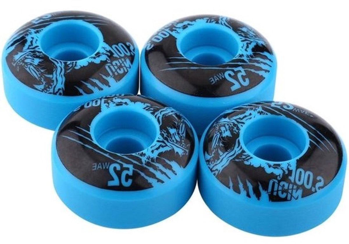 JHUBERS- Skateboard Wielen Hoog Elastisch PU 52mm x 30mm - 4 Stuks - Duurzaam - Geschikt voor Ruwe Gronden - Hardheid SHR-100A - Compact Ontwerp - Longboardwielen