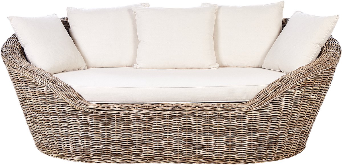 CAVO - Ligbed - Lichtbeige - Rotan