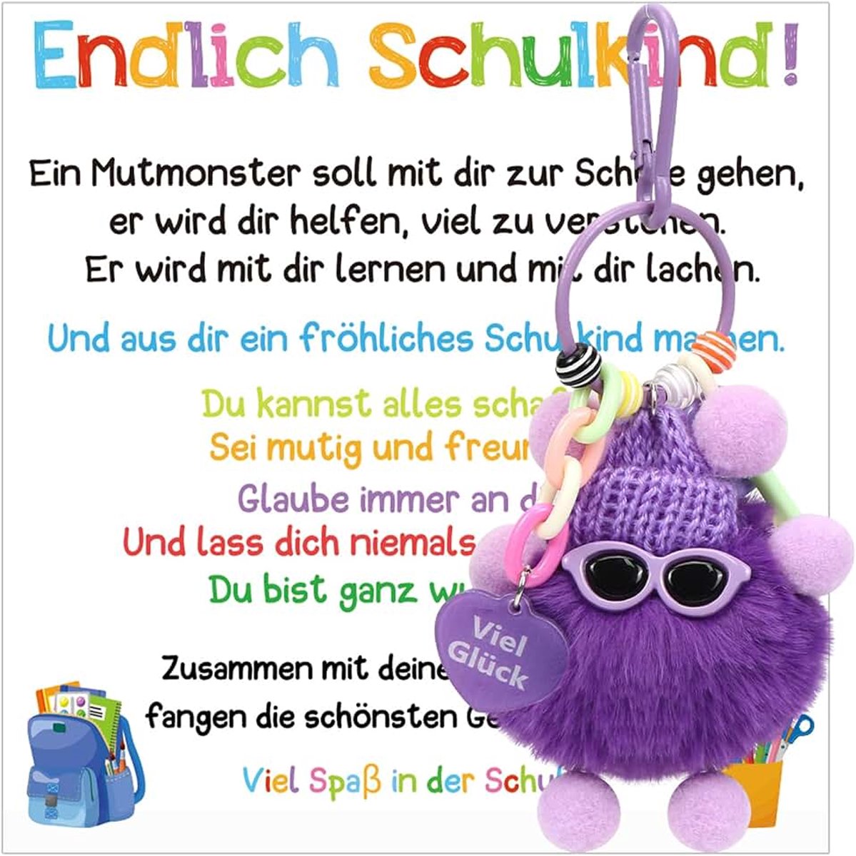 Schoolkind, geluksbrenger eerste schooldag jongen meisjes, eindelijk schoolkind sleutelhanger, geluksbrenger school, geluksbrenger eerste schooldag, cadeau eerste schooldag sleutelhanger