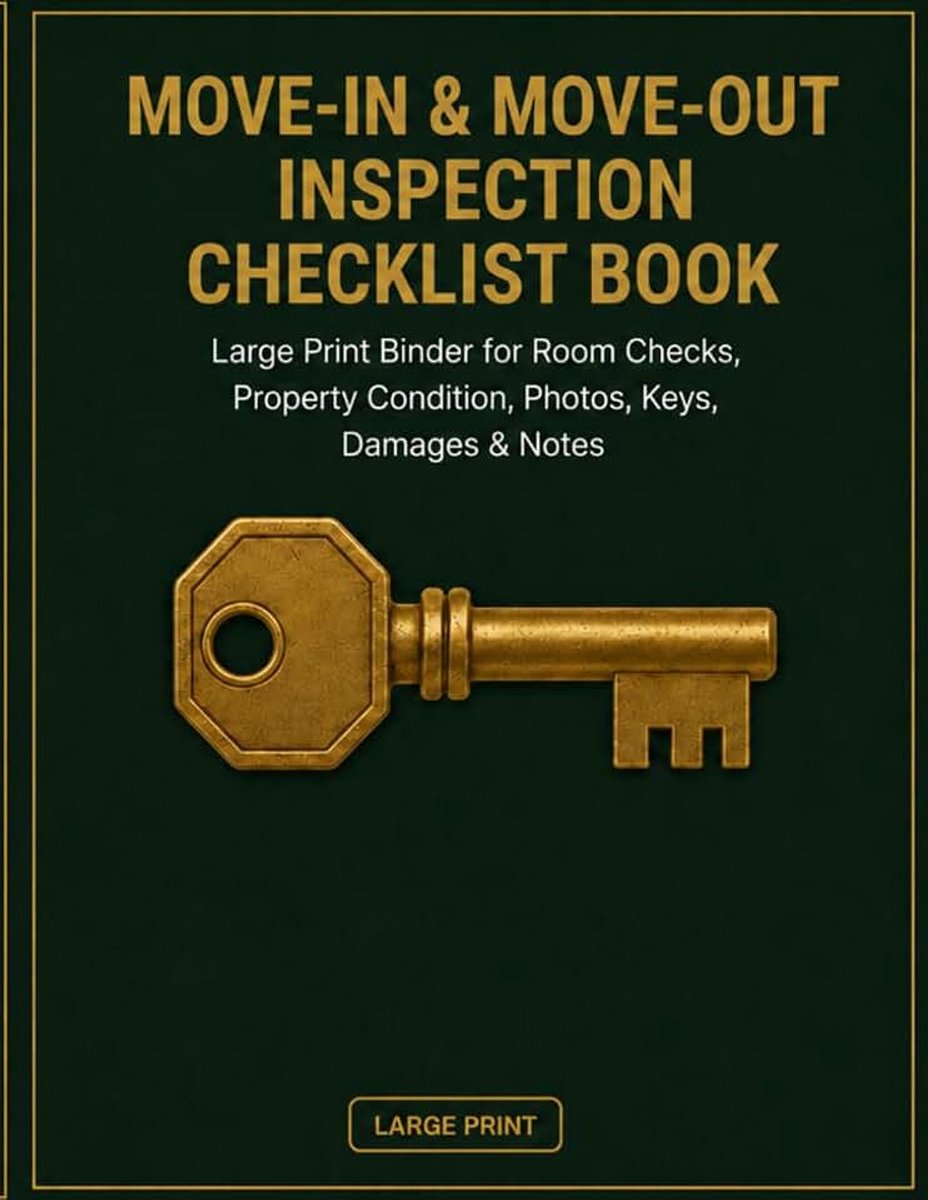 Inspection Checklist Book: Large Print Binder for Room Checks, Property Condition, Photos, Keys, Damages & Notes