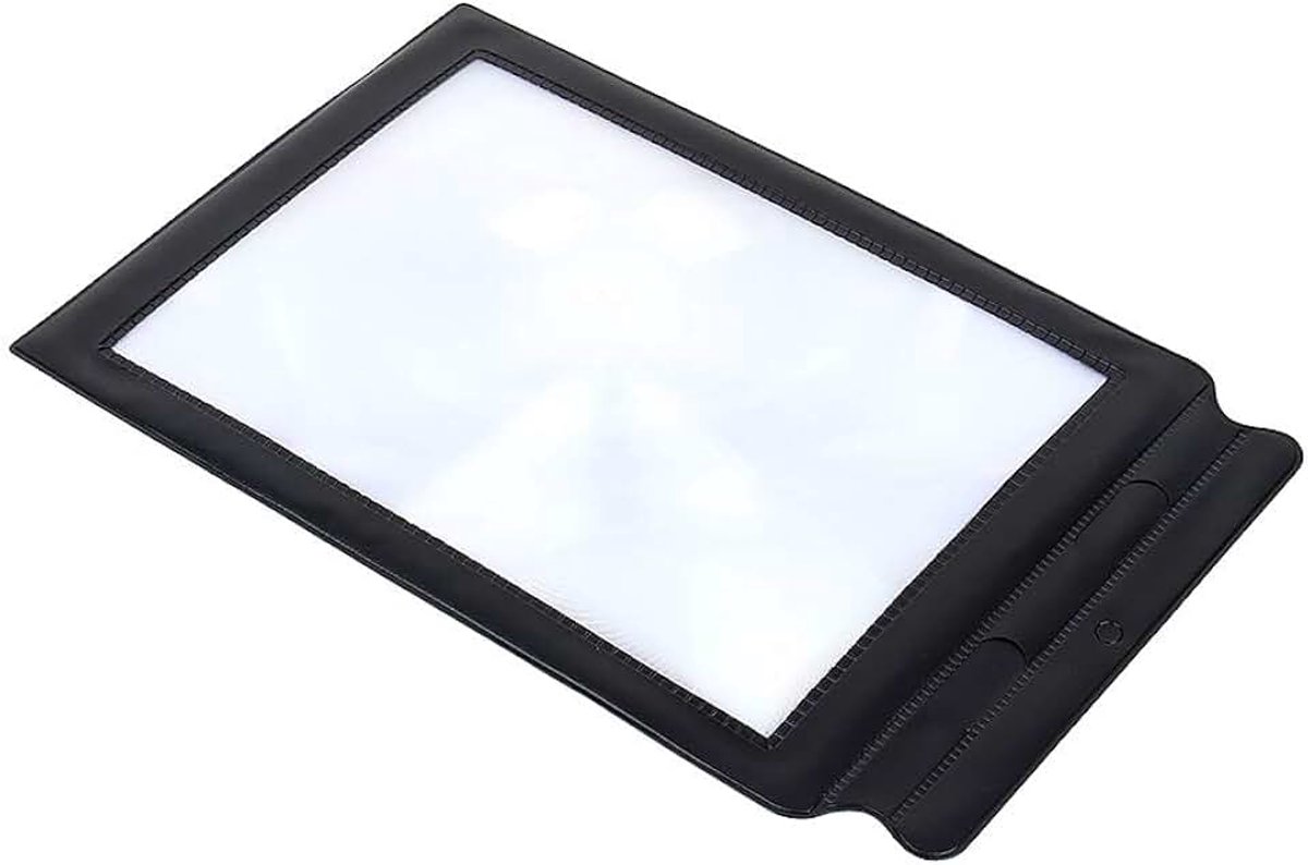 Vergrootglas voor Lezen Volledige Pagina A4 PVC-lens Zwart Vinylframe 30,5 x 19,5 cm 3x