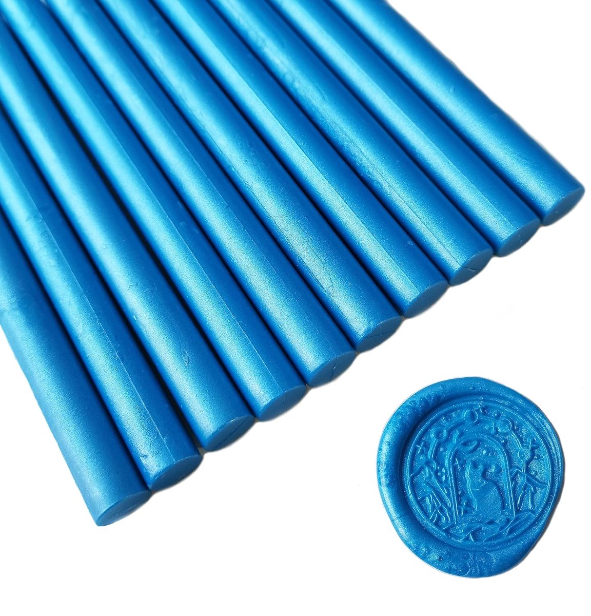 10 stuks hemelsblauwe afdichtingswax sticks voor Wax Seal stempel, zegellak sticks voor lijmpistool, geweldig voor huwelijksuitnodigingen, wijnpakketten, kaarten enveloppen, geschenkverpakking hemelblauw)