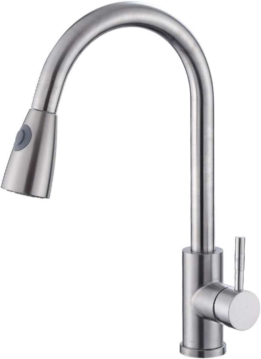 Spoelbakken voor huishoudelijk gebruik met warm en koud water, roestvrijstalen spoelbakken, spoelbakken, spatwaterdichte keukenkranen