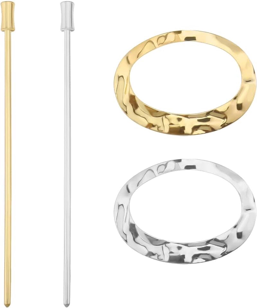 Haarspeldjes metalen haarspeldjes minimalistische cirkel haarspelden traditionele haaraccessoires voor vrouwen meisjes kapsels (zilver en goud)