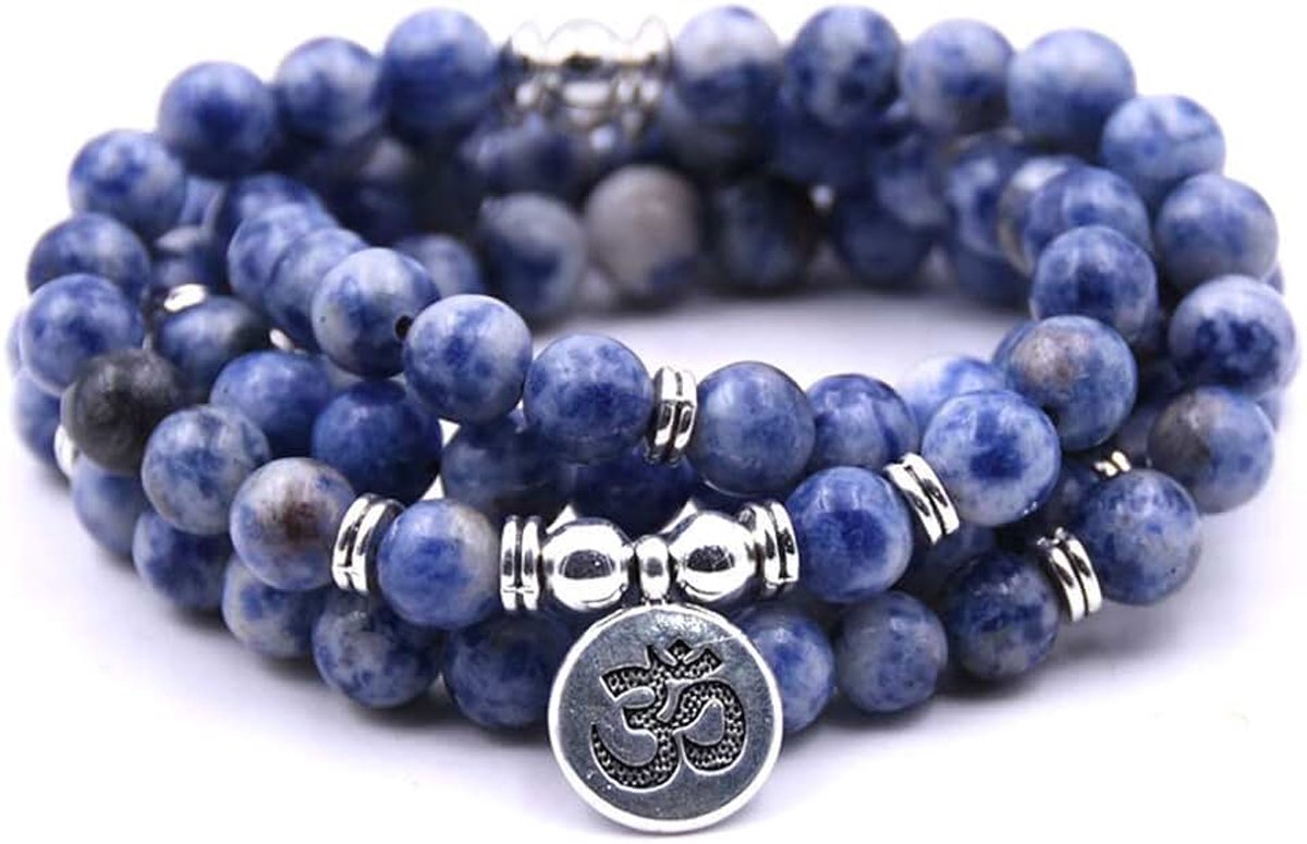 108 natuurlijke kralen, mala yoga, sieraden, meditatie, parels, armband, halsketting met yoga, symbool, charme