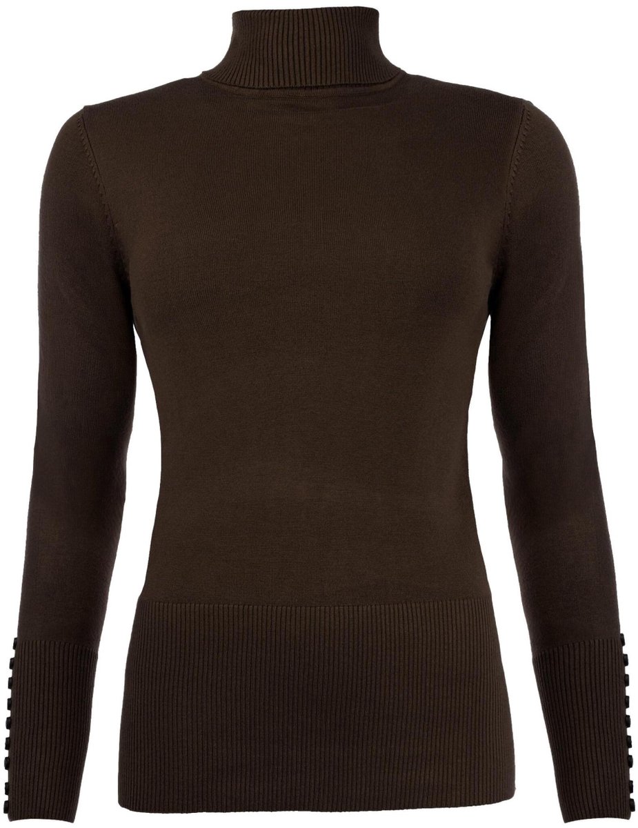 NED Trui Belon Ls Rmb Brei 26w1 U106 02 696 Ganache Brown Dames Maat - S