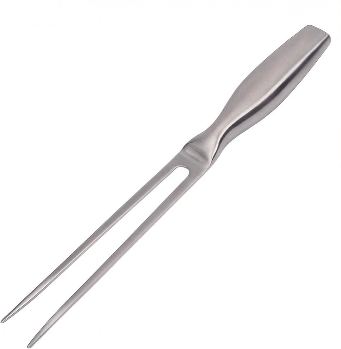 Vleesvork van roestvrij staal, 27 cm, grillvork met handvat, lengtelengte, snijvork, recht, onbuigzaam, roestvrije vleesvork voor barbecue, keuken, kalkoen, braden, diner