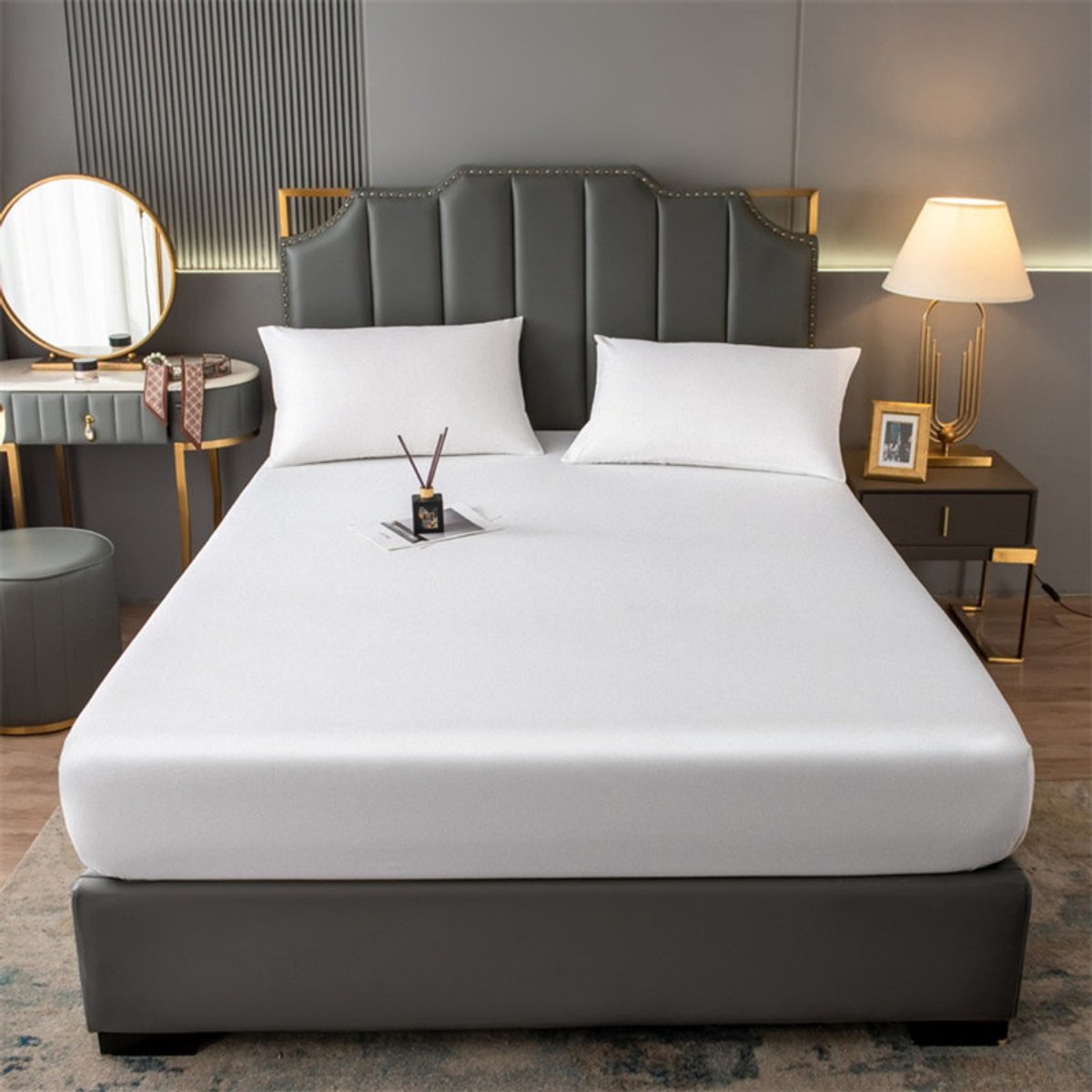 Waterdichte matrasbeschermer – Maat M – 120x200 cm – Geschikt voor matrassen tot 30 cm dik – Ademend & stofwerend – Hoes van polykatoen – Beschermt tegen vlekken en dagelijkse slijtage – Zacht en comfortabel – Wasbaar - Bedsprei - Spreien