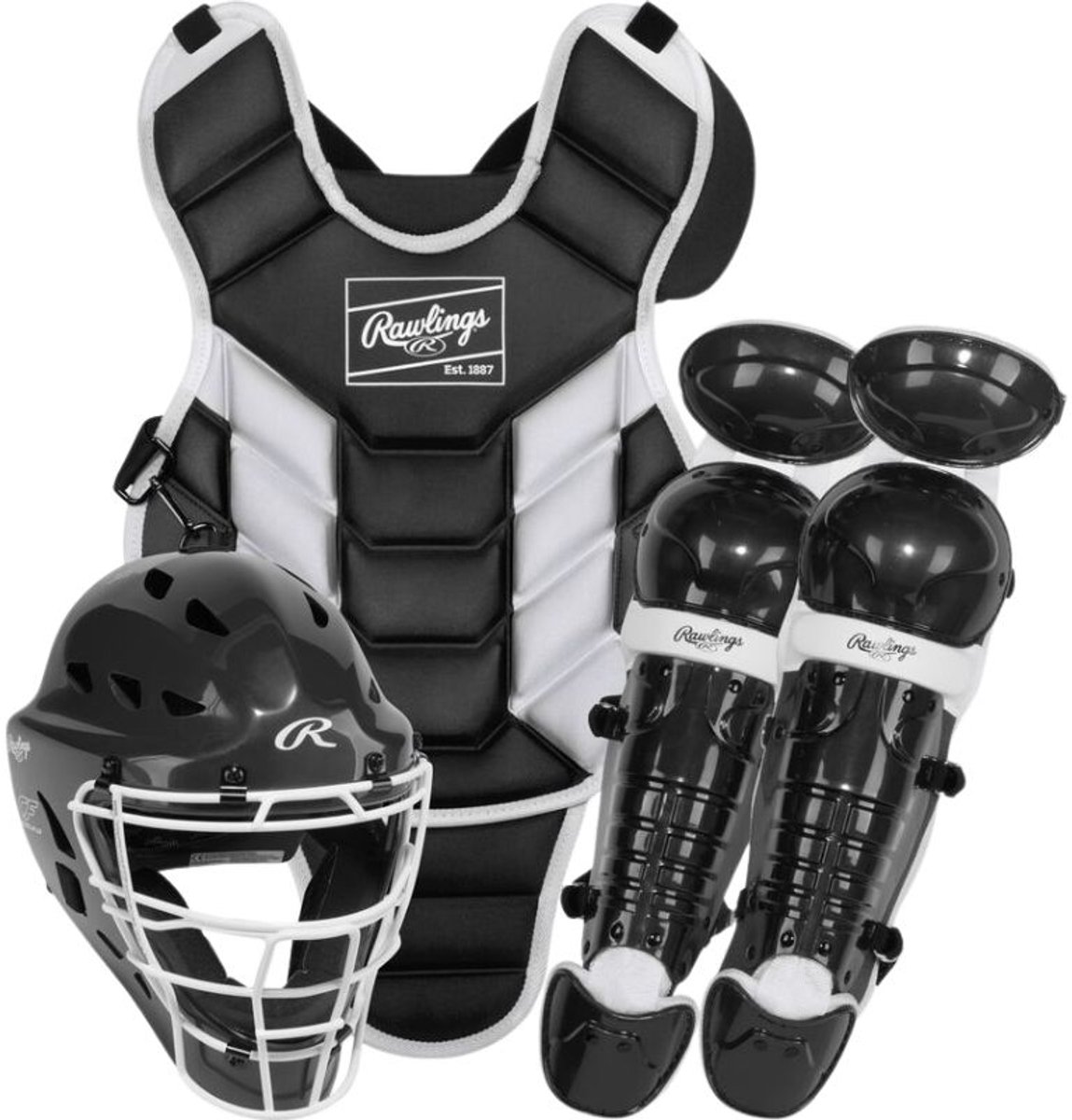 Rawlings - MLB - Catcher Set - PLYCS3Y - Players 3 Series - Zwart/Wit - TeeBall (tot ca 6-7 jaar)