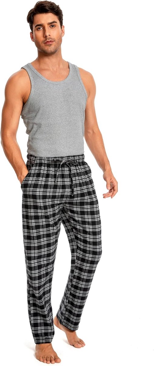 100% Katoen Geweven Poplin Comfortabele Pyjama/Lounge Broek Met Zakken