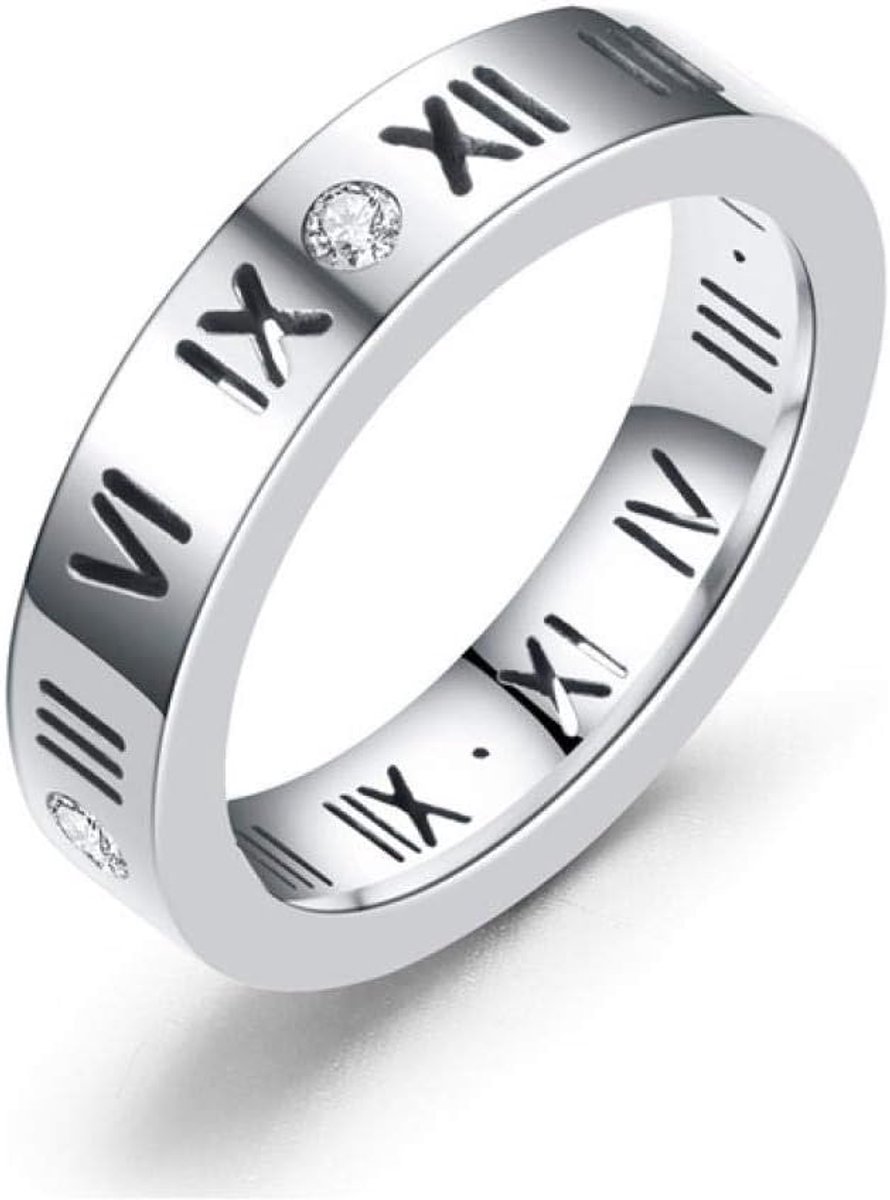 Goud RVS Crystal Ring Voor Vrouwen Heren Bruiloft Cadeau Verlovingsring, 9,Zilver