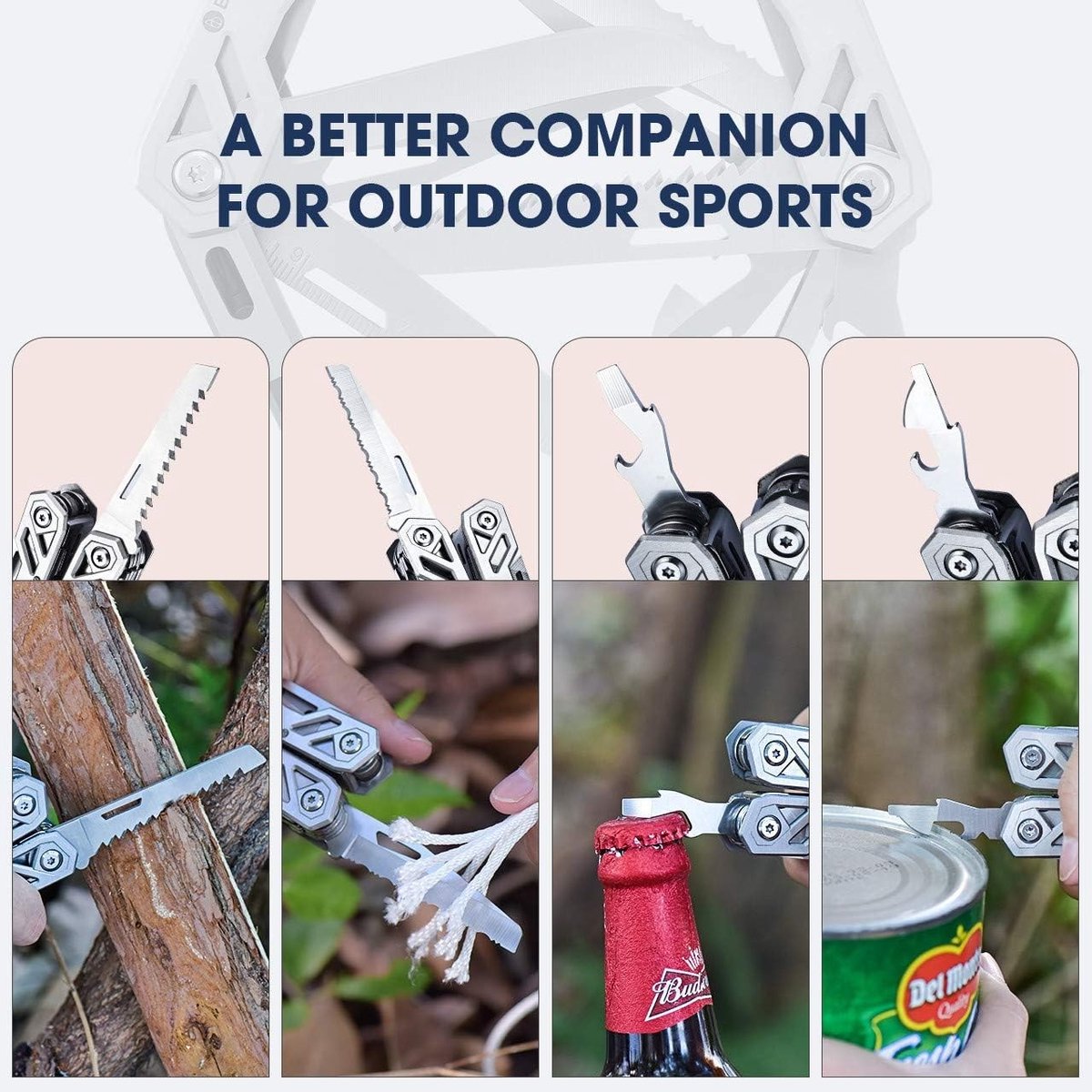 21-in-1 Multi Tool Pliers met Rope Cutter, Can Opener en Screwdriver voor Kamperen, Buitenactiviteiten en Reparaties