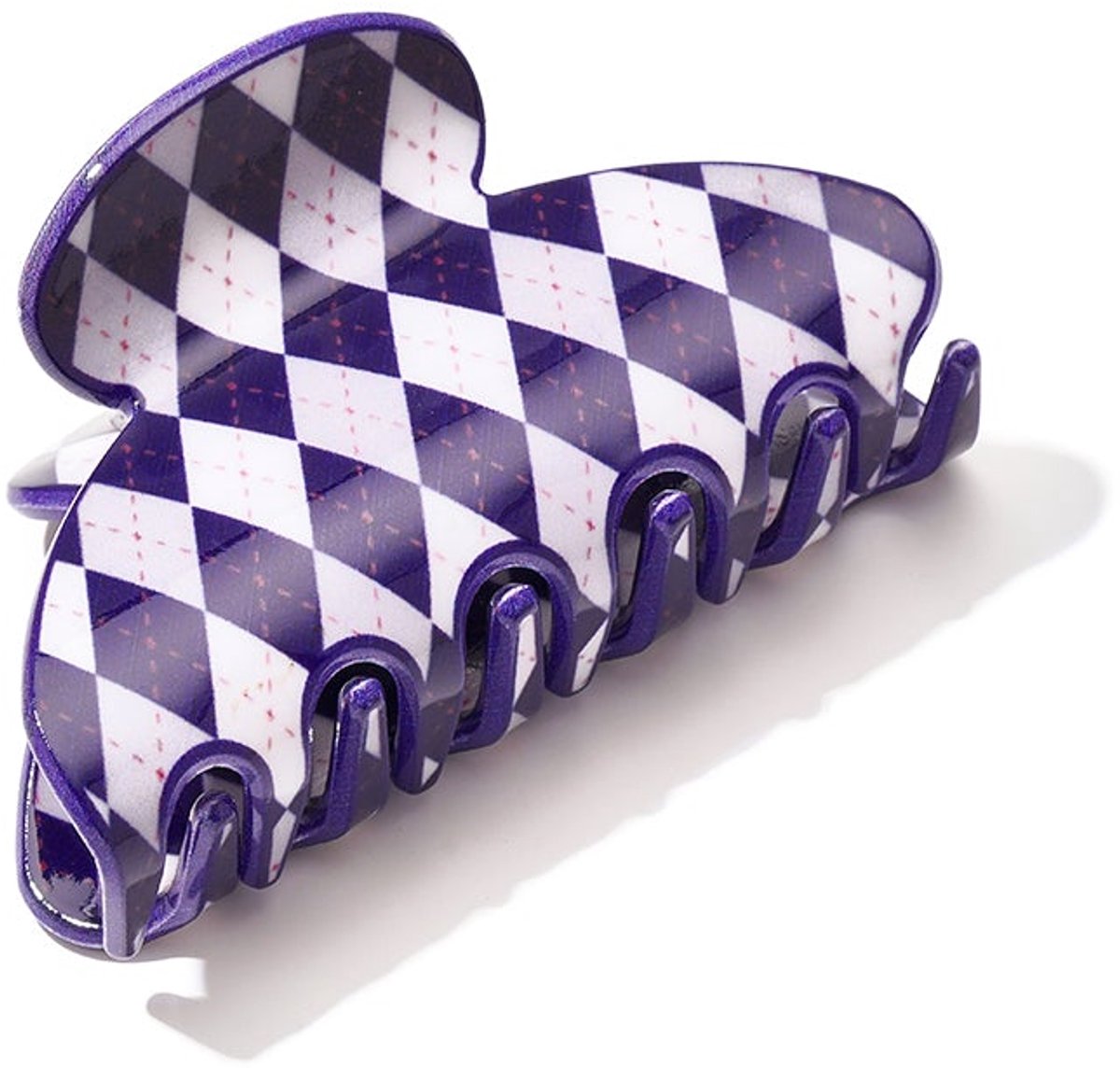 Haarklemmen met ruitjespatroon, casual pvc-accessoires voor dagelijks gebruik - Blauw