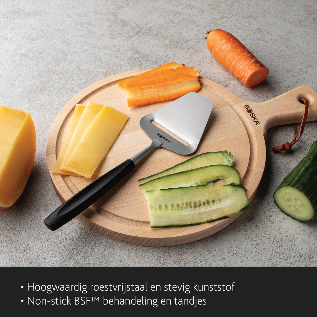 Boska Kaasschaaf Milano+ - Kaasschaaf voor harde kaas - Vaatwasserbestendig - Kaasschaaf Zwart - Keukengerei - Keuken accessoires — cadeau in Kookcadeaus - foto 4