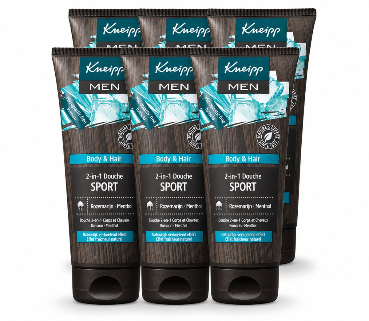 6 x Kneipp - Sport Douche 2‑in‑1 - Men - 200 ml - Voordeelverpakking - 6 stuks