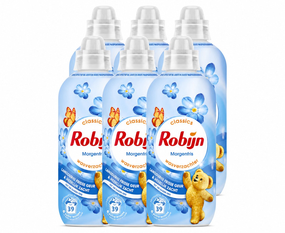 6 x Robijn – Wasverzachter – Morgenfris – 780 ml - Voordeelverpakking - 6 stuks