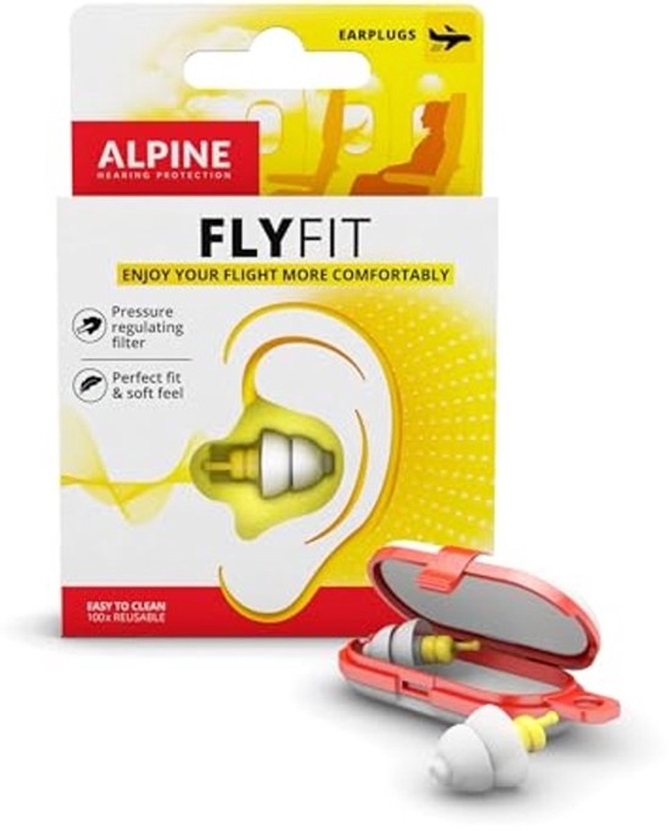 FlyFit Oordoppen voor Vliegen - Vermijd Oorpijn door Lucht Drukregeling - Comfortabele en Herbruikbare Oordoppen