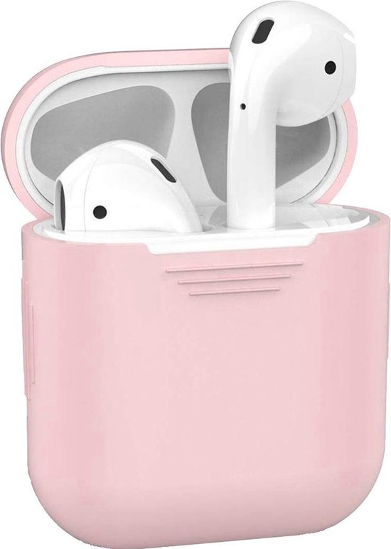 Siliconen Bescherm Hoesje Cover voor Apple AirPods 2 Case - Licht Roze