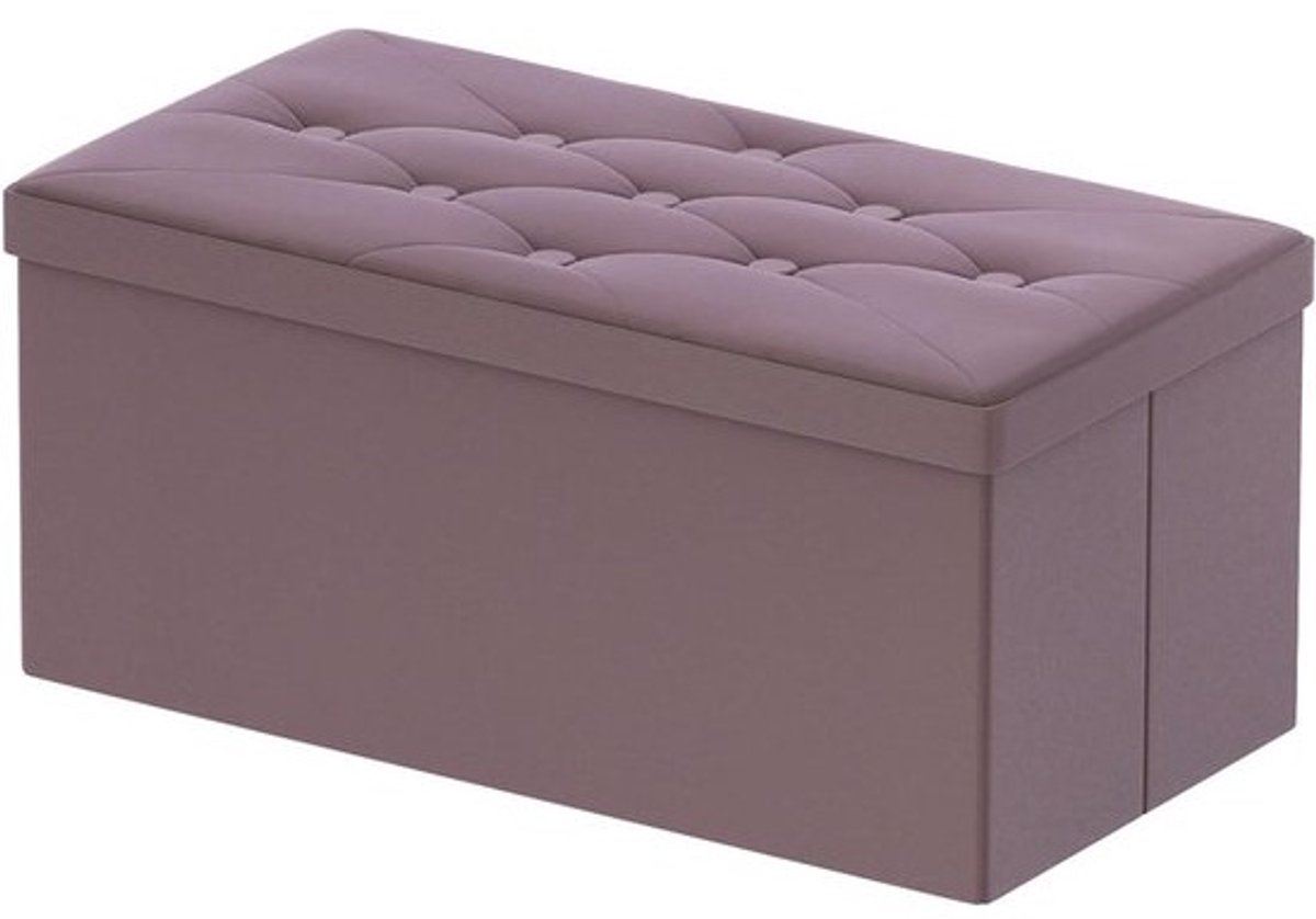 Opbergbank - Zitkist kruk - Woonkamer opruimen - Opvouwbaar design - 80 x 40 x 40 cm - Lichtpaars